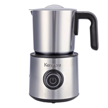 Kenmore Automatic Milk Frother & Steamer | 4-in-1 Hot & Cold Foam Maker | 16oz Detachable Milk Pitcher | Quiet Electric Milk Warmer | Coffee Latte Cappuccino Macchiato Hot Chocolate | Stainless Steel