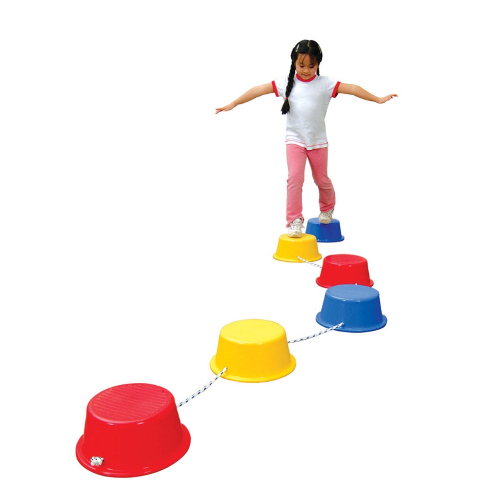 School Smart Stepping Buckets Balance Builders, 12" x 5", Set of 6