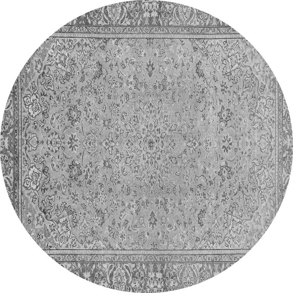 Ahgly Company Indoor Round Abstract Gray Modern Area Rugs, 5' Round