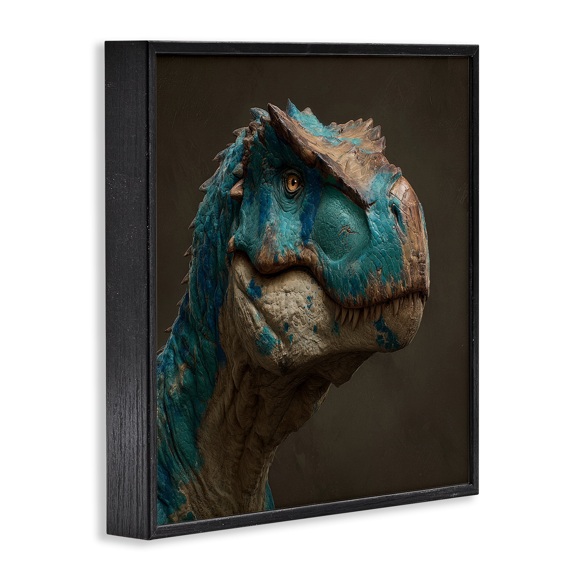 Stupell Industries Cerulean Scaled Dinosaur Detail Black Framed Giclee Art, design by Wumples