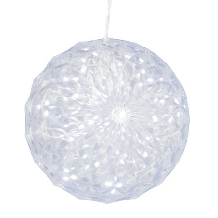 6 quot pure white led lighted hanging christmas crystal sphere 6 quot pure white led lighted hanging christmas crystal sphere