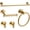 Brushed Gold, variant on Polished Chrome Bathroom Hardware Accessories Set 5 Piece, Stainless Steel Bath Towel Bar Set 24 Inch,Toilet Paper Holder,Towel Ring Holder,Towel Rack Set,Gold Bathroom Accessories Kit Silver