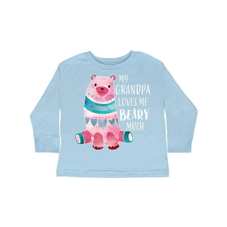 

Inktastic My Grandpa Loves Me Beary Much with Cute Bear Gift Toddler Boy or Toddler Girl Long Sleeve T-Shirt