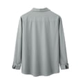 thumbnail image 4 of Ohufall Mens Shirts,Long Sleeve Shirts for Men,Casual Solid Fashion Young Blood Turn-down Collar With Pocket Button Long Sleeve Blouse Tops Shirt, 4 of 4