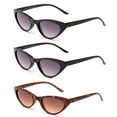 thumbnail image 2 of 3 Pack Plastic Frame Butterfly Cateye Oval Fashion Sunglasses for Women, 2 of 2