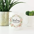 thumbnail image 2 of CTDream Wedding Party Personalized 11oz. Coffee Mug Gift, Haley Flowergirl, Pink Watercolor Roses with Faux Rose Gold Glitter 1-Pack, Custom Birthday Present Ideas, 2 of 6