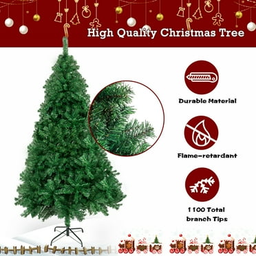 Zimtown 7ft Christmas Tree Green, 1100 Branch Tips Unlit
