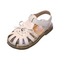 thumbnail image 4 of Sopiago Girls Sandals Closed-Toe Flower Summer Dress Shoes for Girls Beige,13.5 (Little Kid/Big Kid), 4 of 7