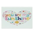 thumbnail image 1 of Saying Cutting Board, Heart Shaped Sunshine Words Stars Circle Sun Cloud Infant Design, Decorative Tempered Glass Cutting and Serving Board, Large Size, Multicolor, by Ambesonne, 1 of 1