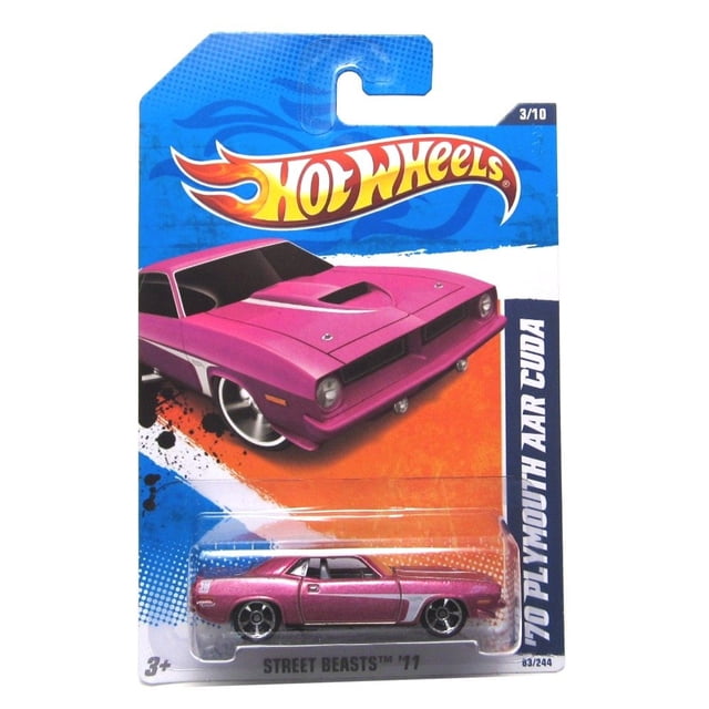 Auto de juguete de metal Mattel Hot Wheels '70 Plymouth AAR Cuda rosa
