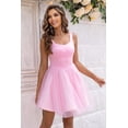 thumbnail image 5 of Women's Wide Strap Mesh Dress with Sheer Bodice and Slight Stretch 100% Polyamide Fabric for Evening Wear Event Ready, 5 of 5