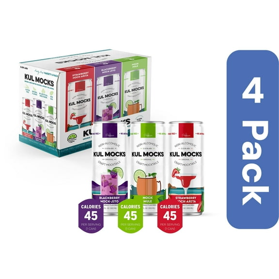 Kul Mocks Cocktail Non-Alcoholic Ready to Drink Party 6-Pack 72 fl oz (Pack of 4)