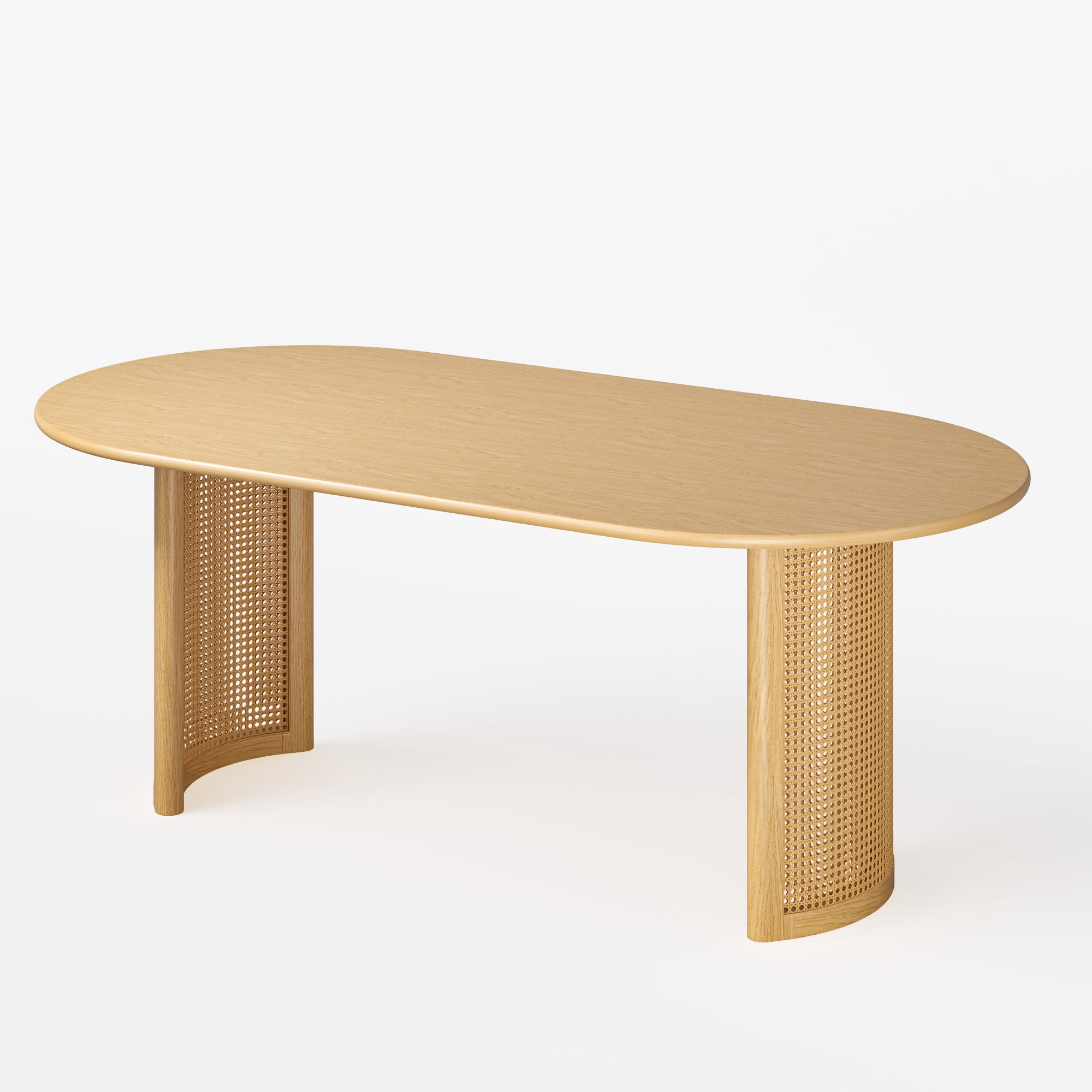 MAYEERTY 67x33.5x30 Modern Oval Dining Table for Kitchen Homey Family Dinners, Natural Wood ​