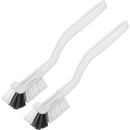 

Small Scrub Brush Medium Soft Bristles Mini Grout Brush Micro Edge Corner Cleaning Brush for Bottle 2 Pack light grey