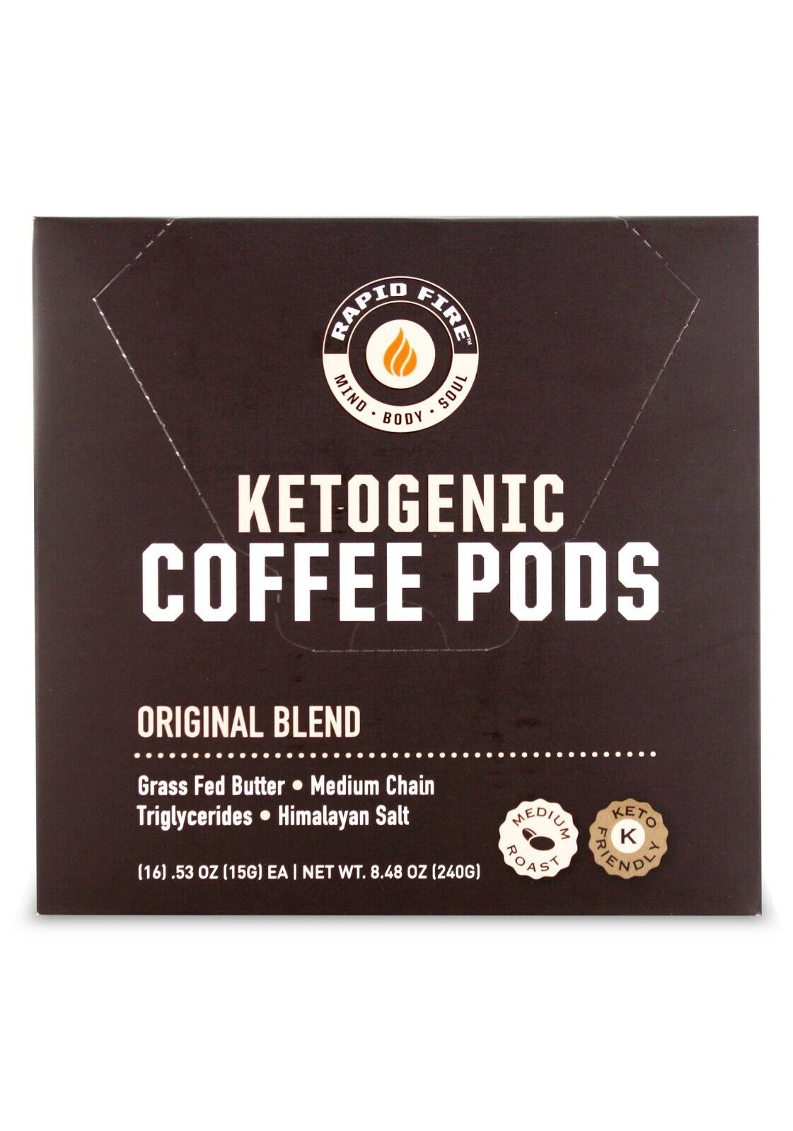 Rapid Fire Ketogenic Hi Performance Keto Coffee Pod 16 KCups BURN FAT