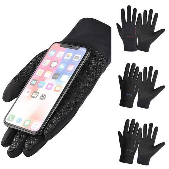 SPRING PARK 2 Pairs Winter Gloves Thermal for Running Cycling Driving Hiking Windproof Warm for Men
