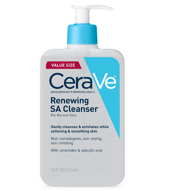 CeraVe SA Cleanser | Acid Cleanser with Hyaluronic Acid, Niacinamide & Ceramides| BHA Exfoliant for | Fragrance Free Non-Comedogenic | 16 Ounce - Walmart.com