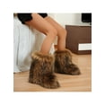 thumbnail image 7 of Women's Faux fur Boot Furry Fluffy Short Snow Boot Mid-Calf Boots Warm Comfortable Outdoor Flat Shoes, 7 of 7