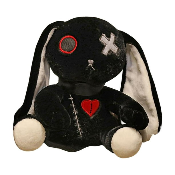 Muñeco de peluche de orejas largas de pie, juguete de colección, adorable adorno 30cm Negro