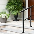 thumbnail image 5 of Pmango Carbon Steel Handrail for Outdoor 2 Steps, 27" L x 39" H, Upgraded Exterior Decking Railing for Porch, Deck, Easy to Install for Concrete/Brick/Wood, Screw Kit Included #LYFS02BK-US, 5 of 9