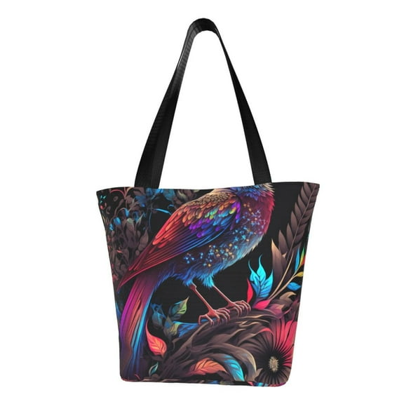 Sikiie Artistic Colorful Bird Shoulder Bag Casual Hobo Crossbody Tote Bag for Women and Men Large Purse Messenger Bag Travel Work