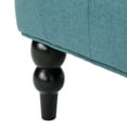 thumbnail image 3 of GDF Studio Leona Contemporary Tufted Fabric Wingback Loveseat, Dark Teal and Dark Brown, 3 of 10