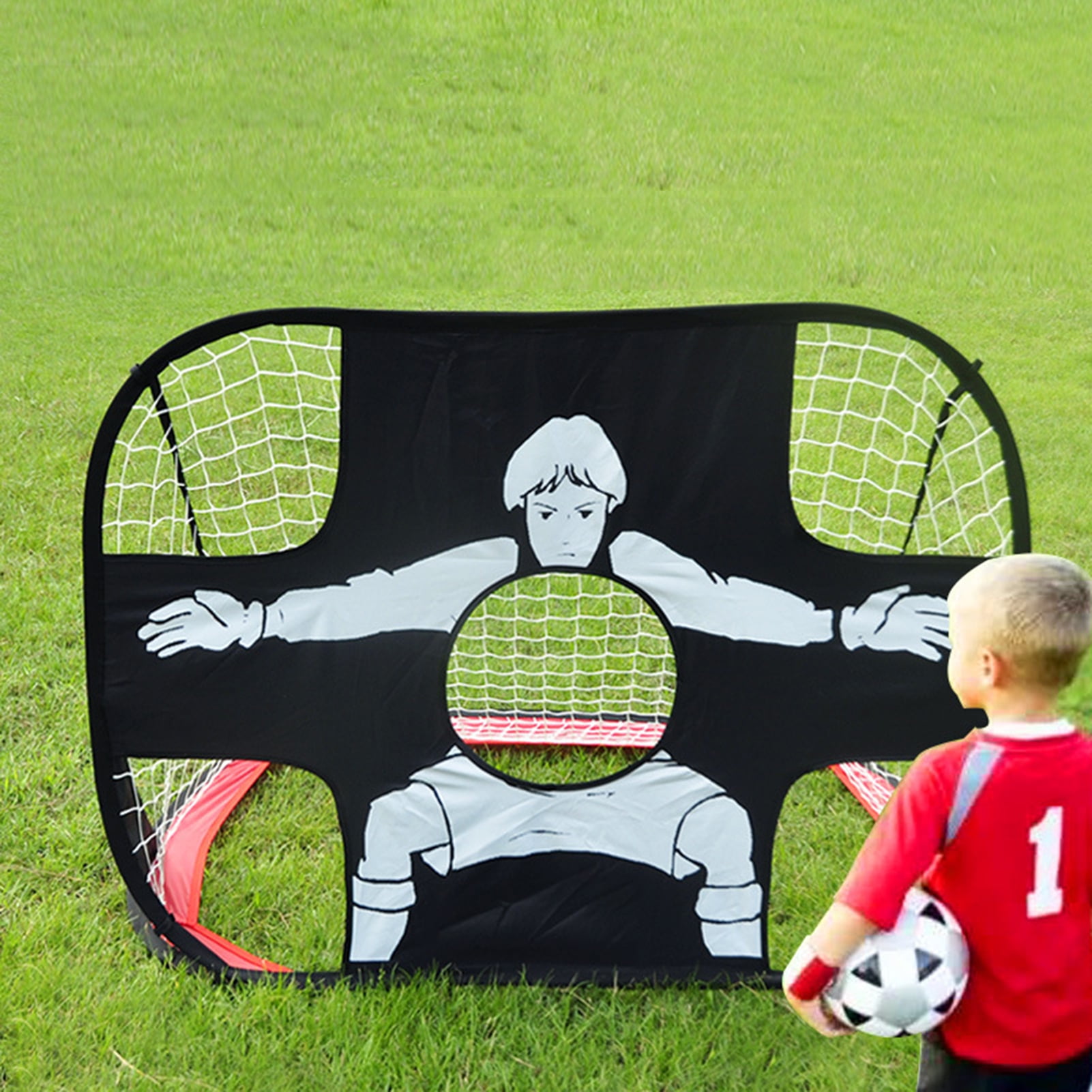 Kids Portable Folding Football Soccer Goal Training Net w/ Carry Bag 
