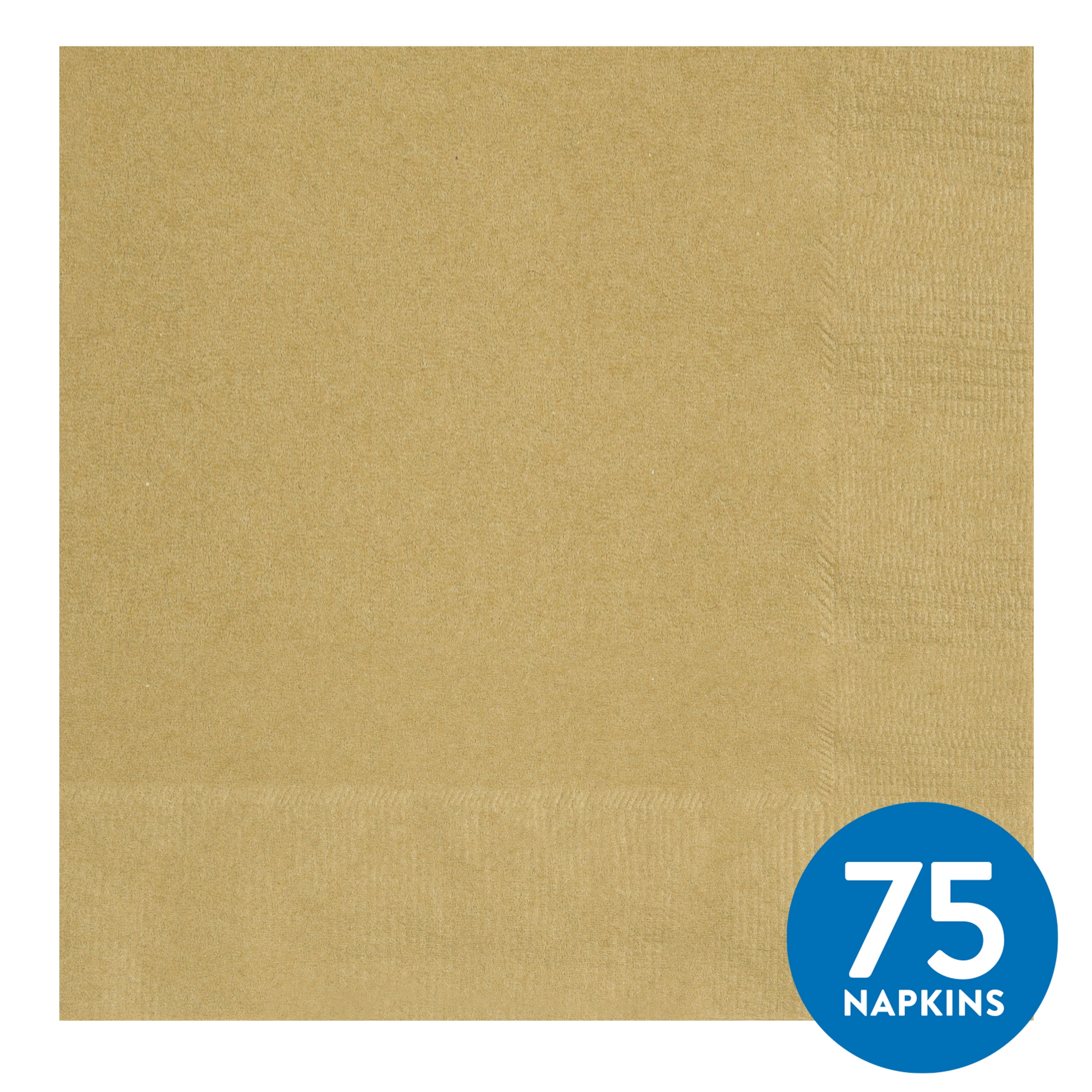 (2 pack) 75CT 6.5IN x 6.5IN Gold Disposable Paper Napkins by Way To Celebrate