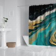thumbnail image 2 of Teal Marble Gold Wave Pattern Shower Curtain 84"x72" ,Bathroom Decorative Shower Curtains Set with 12 Hooks,Modern Waterproof Washable Shower Curtain, 2 of 6