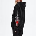 thumbnail image 3 of Spider Hooded Sweatshirt Zip-Up Hoodie Superhero Web Print Graphic Jackets Casual Tops for Women Halloween Party Streetwear Black M, 3 of 3