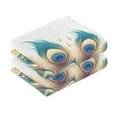 thumbnail image 2 of Beautiful Peacock 2 Pcs Hand Towel Set Cotton Absorbent Soft Face Towels Bath Towels for Bathroom Kitchen Shower Hotel Decor 16"x28", 2 of 8