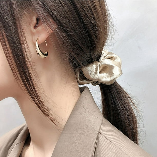 Thick matte gold shop hoop earrings