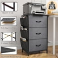 thumbnail image 5 of YYEAN  Night Stand Set 2, Night Stand with 3 Drawers for Bedroom, Bedside Table with Wooden Top, Sturdy Steel Frame End Table, Small Dresser for Bedroom, Entryway, Grey, 5 of 9