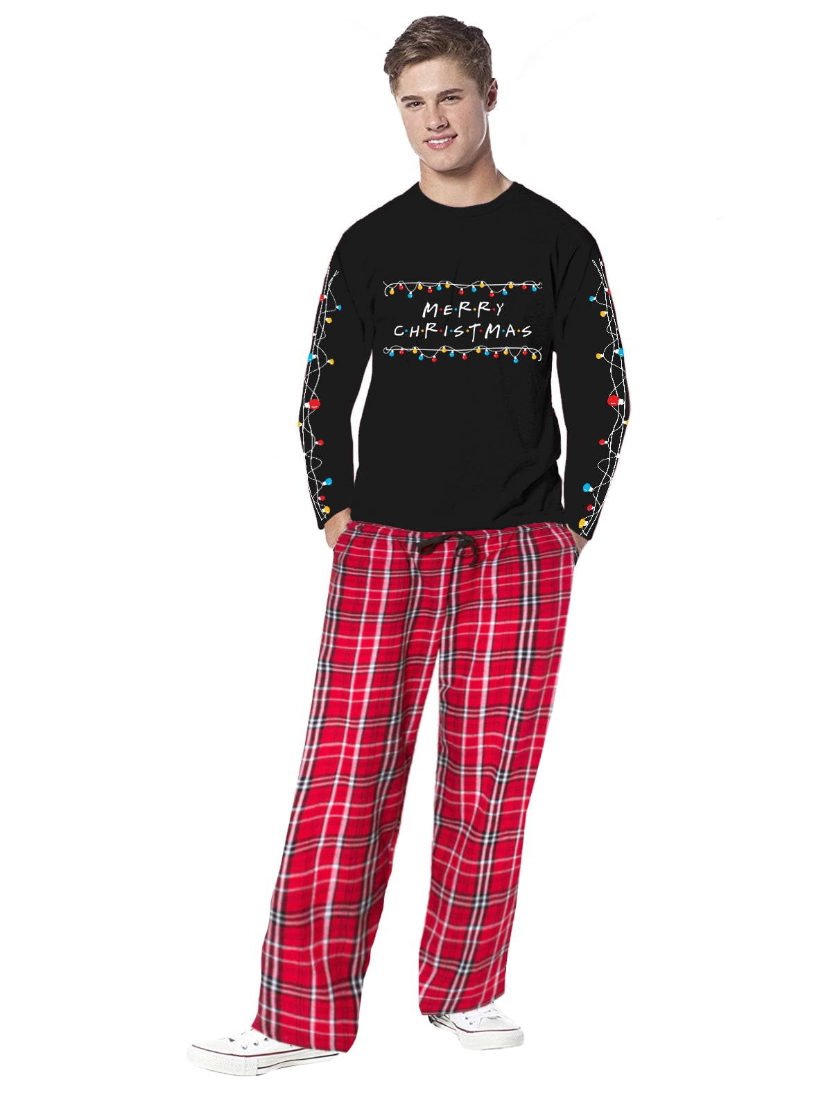 Boys Pyjama Sets Winter Autumn Christmas Xmas Pajamas Black Red Pjs 