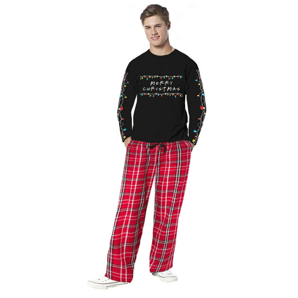 Matching Family Christmas Pajamas Men's Christmas Lights 2-Piece Pajama ...