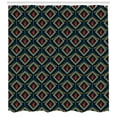 thumbnail image 3 of Christmas Shower Curtain, Festive Redcurrant Berries in Rhombuses with Dots Noel Elements on Dark Backdrop, Fabric Bathroom Set with Hooks, 69W X 70L Inches, Multicolor, by Ambesonne, 3 of 3
