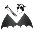 thumbnail image 1 of Disfraz de diablo de Halloween de 3 piezas, multiusos, con alas, varita y diadema. Negro, 1 of 9