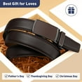 thumbnail image 6 of Nelbons Men's Leather Belt Fashion Buckle Ratchet Belt 30mm 1 1/8",replacement belt, 6 of 14