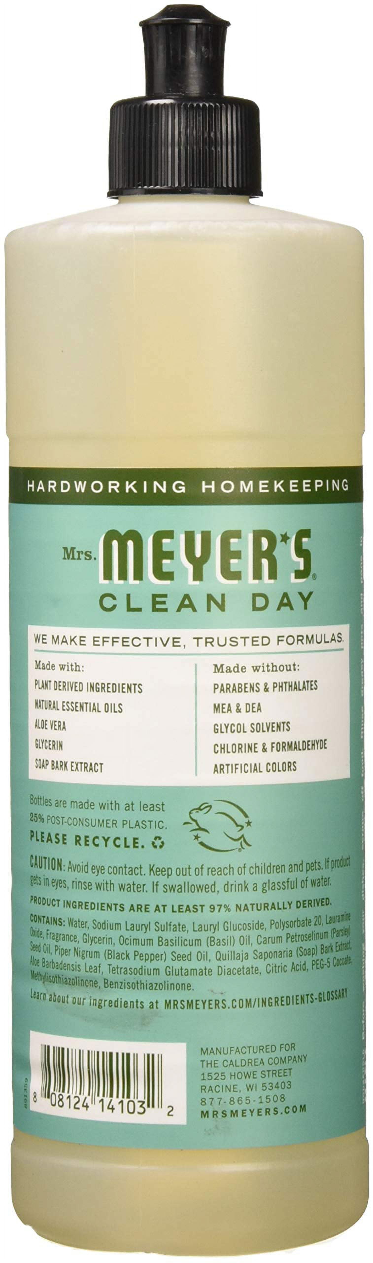 Mrs. Meyer's Clean Day Dish Soap Liquid, Basil, 16 fl oz (6 pack) (Bundle)