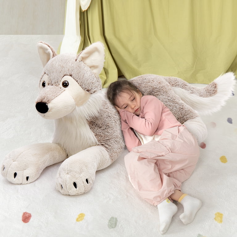 ひろとも様　ランツ 1ml &パープルクッシュ3g MorisMos, Giant Wolf Stuffed Animal, 47 inches, Gray plush wolf