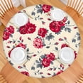 thumbnail image 2 of Pioneer Flower Floral Print Pattern Round Fitted Tablecloth with Elastic Edge,Dining Table Cover Waterproof,Outdoor Round Tablecloth for Camping,Dining,Indoor and Outdoor, 2 of 7