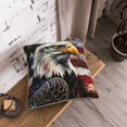 thumbnail image 5 of KLL Retro American Eagle A Decorative Throw Pillow Covers Velvet Soft for Couch Sofa Bedroom Living Room Outdoor (No pillow core)- 18"x18", 5 of 5