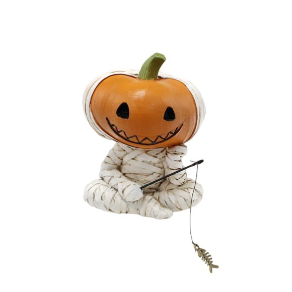 TIELUTT Pumpkin Head Fishing Decoration Garden Pond Statue Halloween Decorative Resin Craft Mattress with Frame Alien Yard Statue under Bed Frame Modern Statue Bed Frame with No Legs