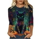thumbnail image 2 of Heisall Womens Tops 3/4 Sleeve Round Neck Loose Casual Blouses Halloween Print Tshirts Festive Fashion 2025 New Arrival, 2 of 5