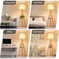thumbnail image 7 of DAYBETTER Floor Lamp for Living Room, 60'' Wood Tripod Floor Lamp with Shelves, 3 Color Temperature, Dimmable, Remote Control Standing Lamp for Living Room, Bedroom, Office, LED Bulbs Included, 7 of 7