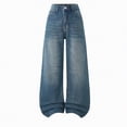 thumbnail image 4 of TOWED22 Girls Baggy Jeans, Wide Leg Pants with Lace Trim - Trendy Loose Fit Casual Pants with Pockets for Everyday Wear Dark Blue,14-15 Y, 4 of 4