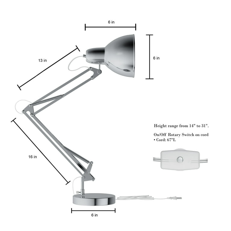 Swing arm architect desk lamp 2024 led ring light by lavish home
