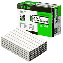 MEITE 20GA 50 Type 304 Stainless Steel Upholstery Staples,1/2" Crown 1/4" Length 5,040 Pcs/Box(1 Box)