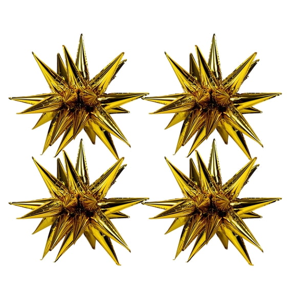 RENACLIPY Explosion Star 3D Star Balloons Golden Aluminum Foil 50Pcs Background Hanging Ornament