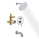 thumbnail image 1 of Sumerain Grifo de Bañera y Regadera con Válvula de Entrada Rústica, Grifo de Regadera de Níquel Cepillado con Boquilla de Bañera, Cabezal de Regadera de Lluvia de 8 Pulgadas, 1 of 9
